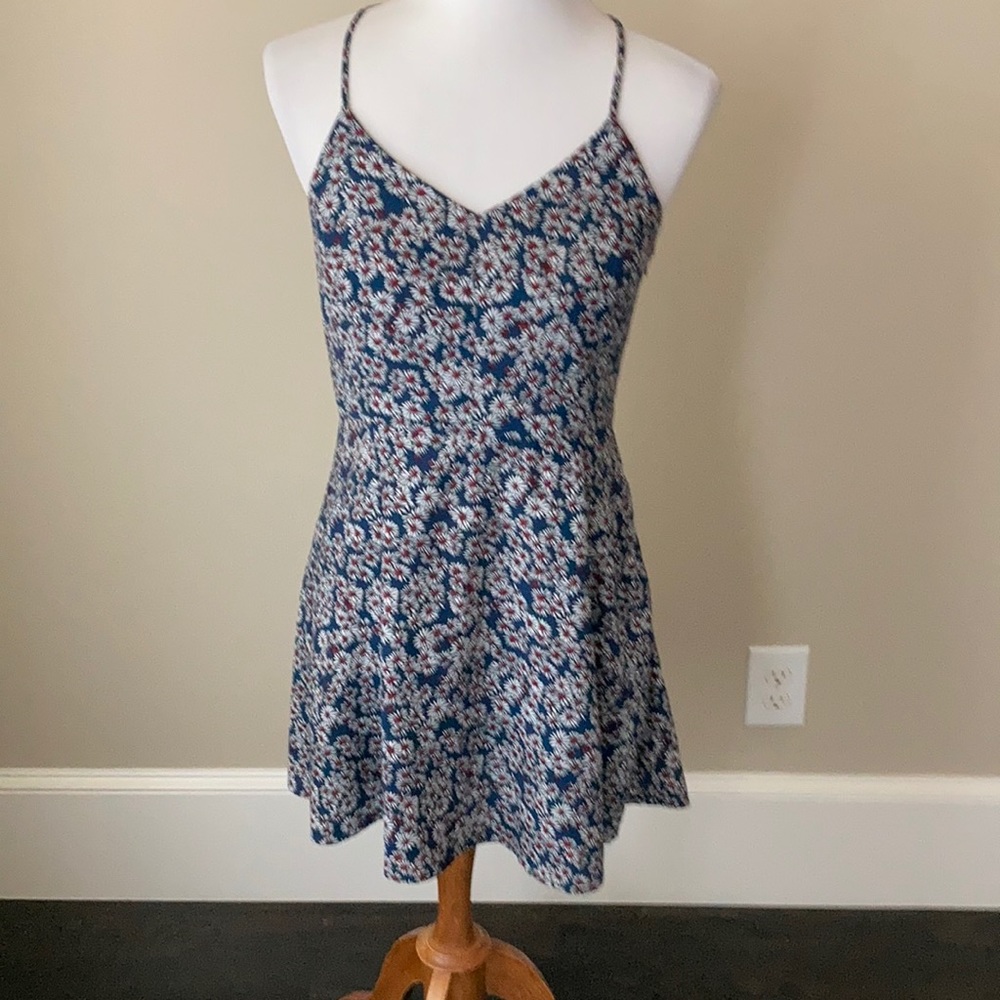 Esley blue flower print sundress